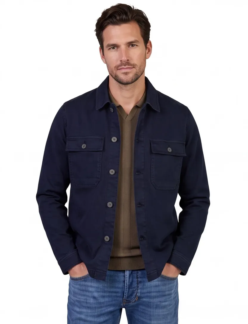 Navy met borstzakken Mos Mosh overshirt