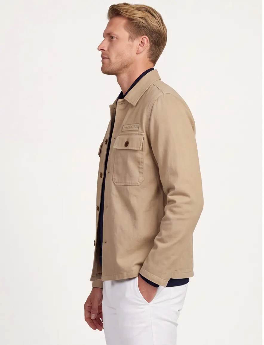 Overshirt Mos Mosh bruin met knopen