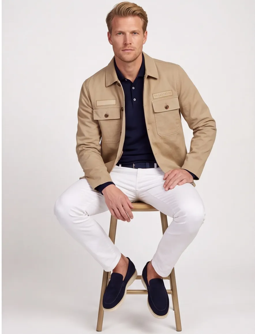 Overshirt Mos Mosh bruin met knopen