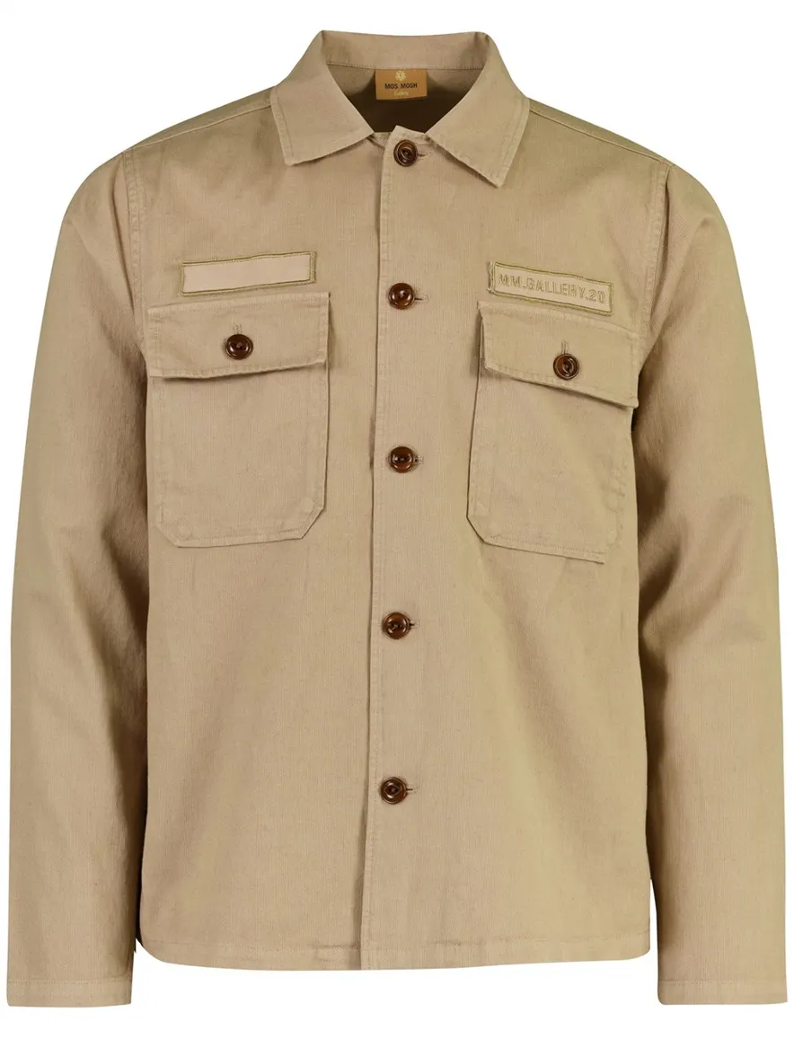 Overshirt Mos Mosh bruin met knopen