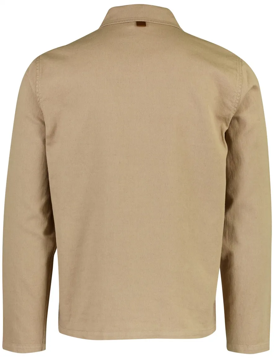 Mos Mosh overshirt beige donkere knopen linnen