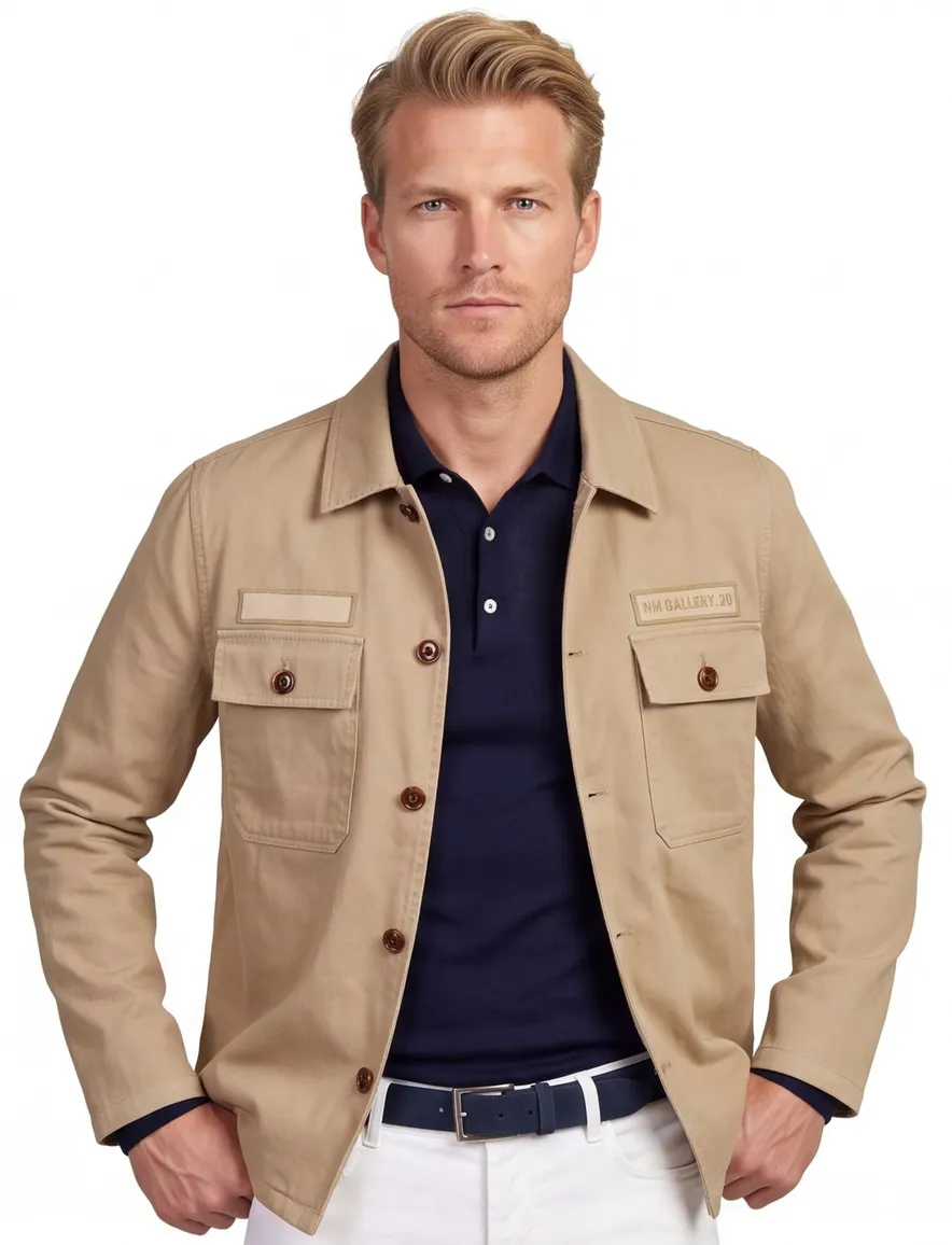 Overshirt Mos Mosh bruin met knopen