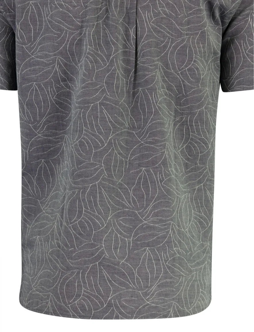 Mos Mosh grijs overhemd bloemen wijde fit