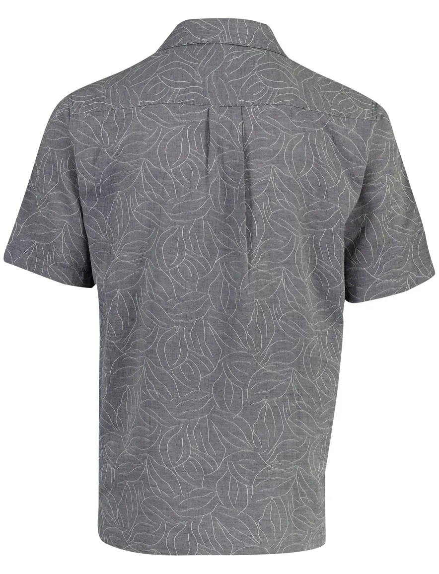 Mos Mosh grijs overhemd bloemen wijde fit