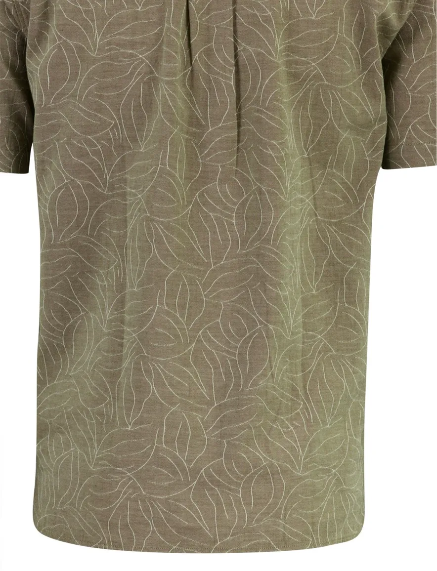 Khaki overhemd Mos Mosh bladerprint