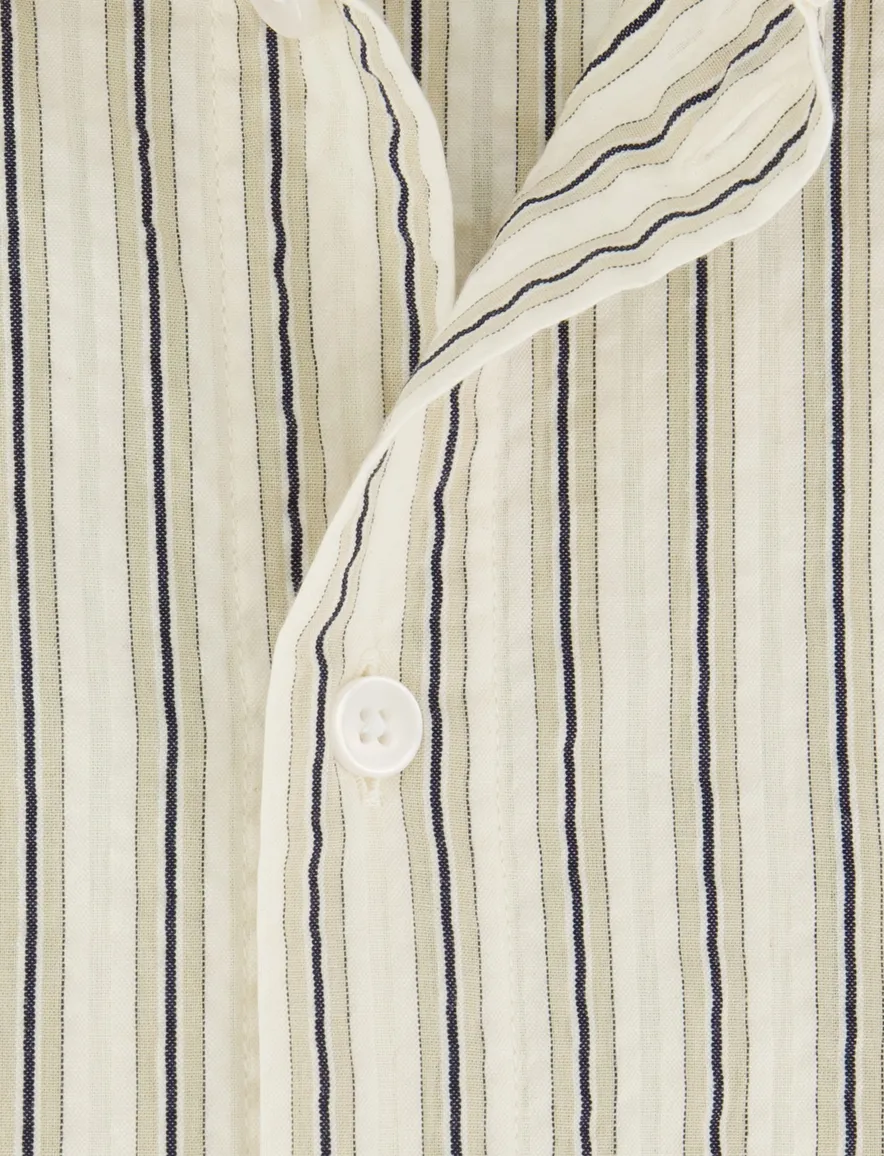 Overhemd Mos Mosh korte mouw beige gestreept