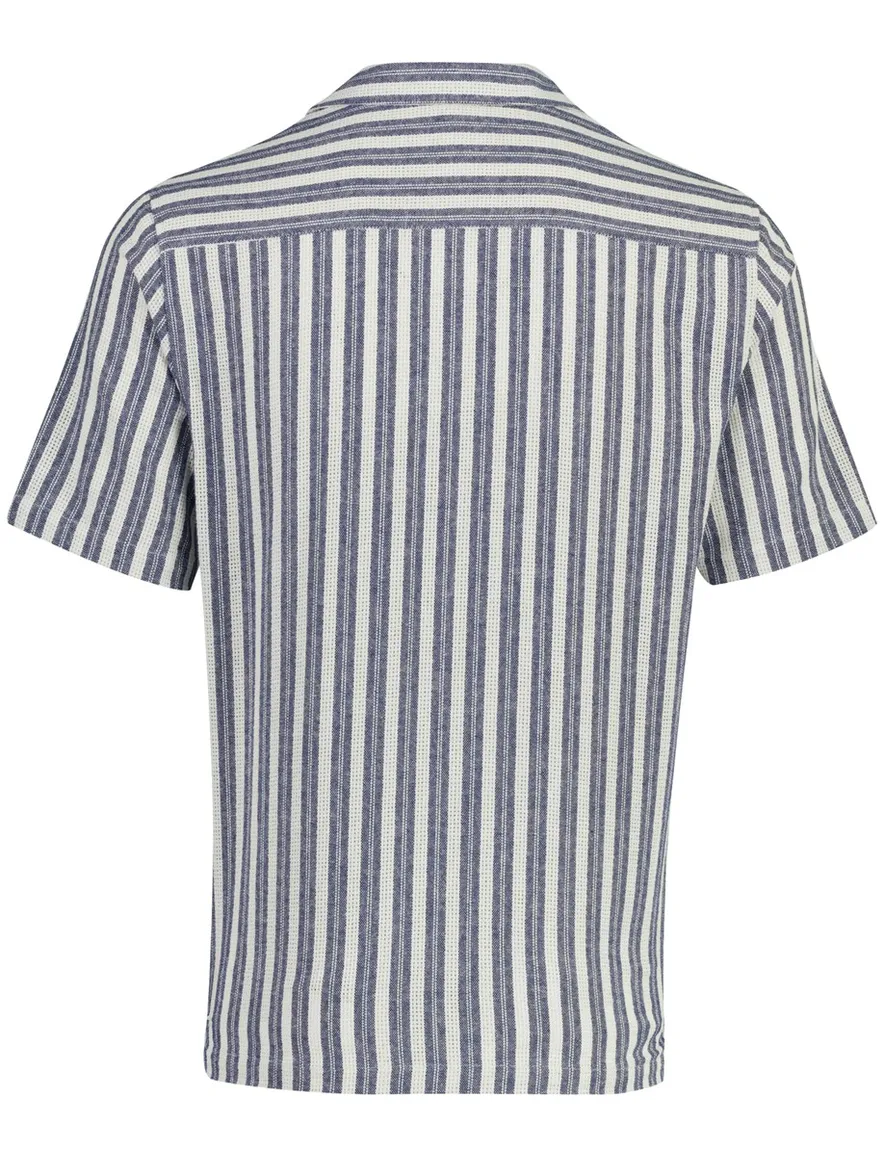 Mos Mosh overhemd donkerblauw witte streep