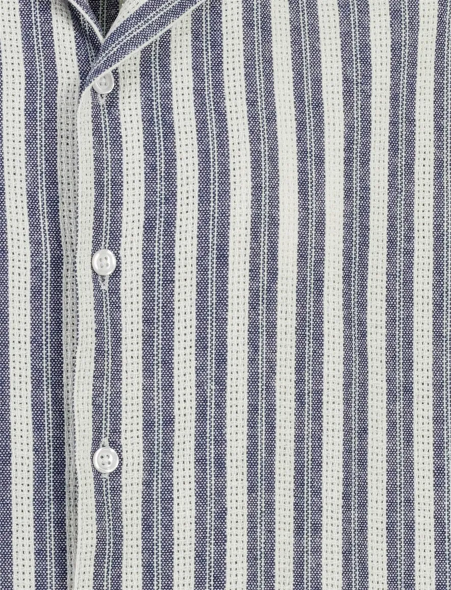 Mos Mosh overhemd donkerblauw witte streep