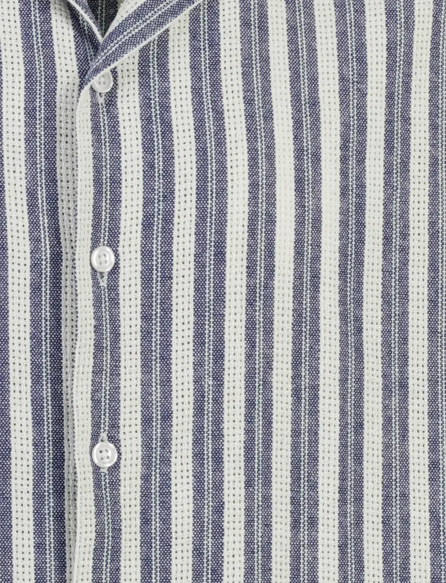 Mos Mosh overhemd donkerblauw witte streep