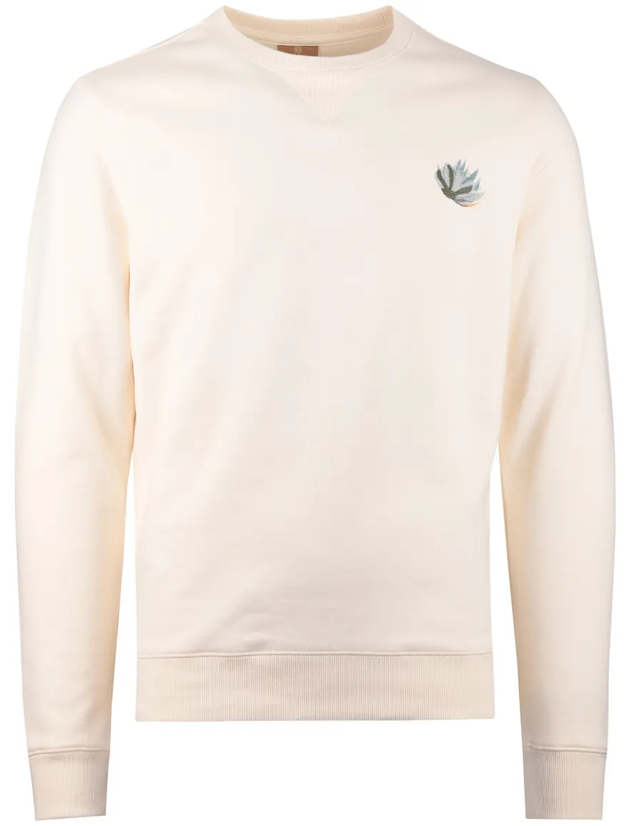 Mos Mosh sweater ecru backprint groen