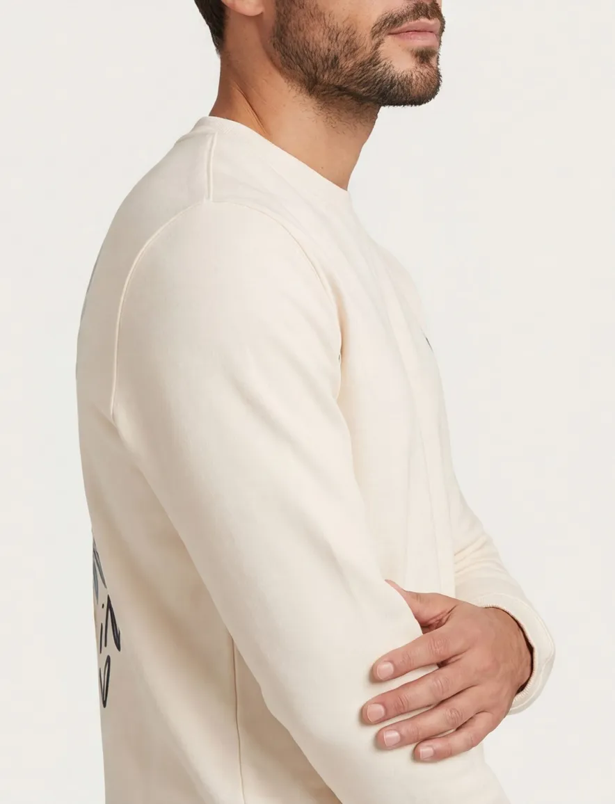 Mos Mosh sweater ecru backprint groen