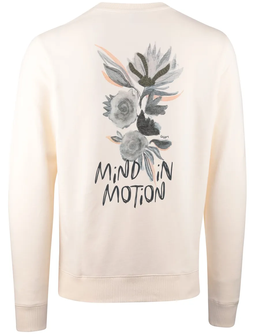 Mos Mosh sweater ecru backprint groen