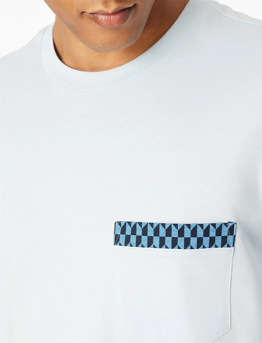 Schiesser lange pyjama blauw katoen
