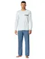 Schiesser lange pyjama blauw katoen