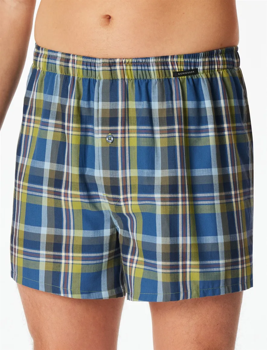 Schiesser Boxershorts 2-pack groen blauw