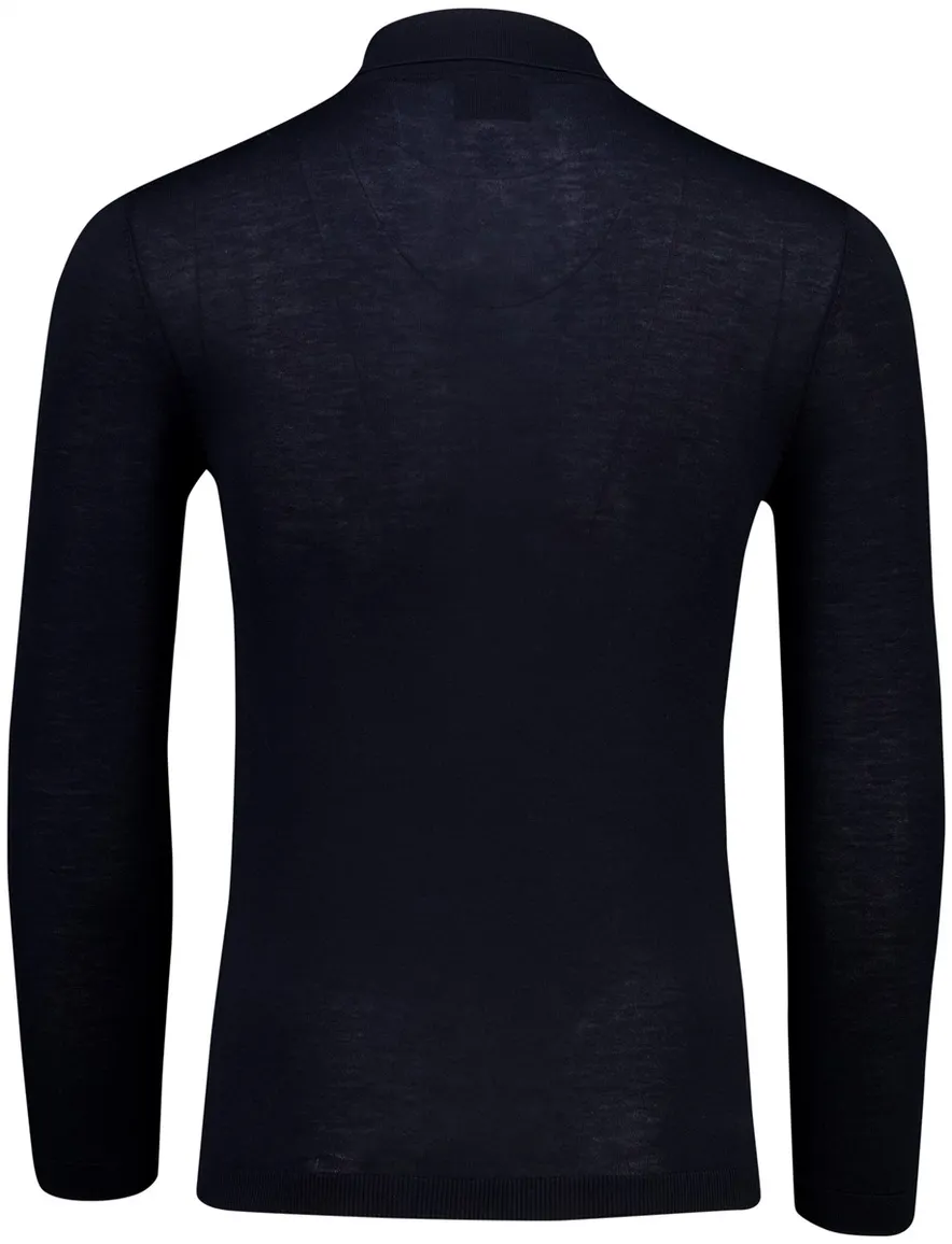 Cavallaro Lio poloshirt lange mouw navy