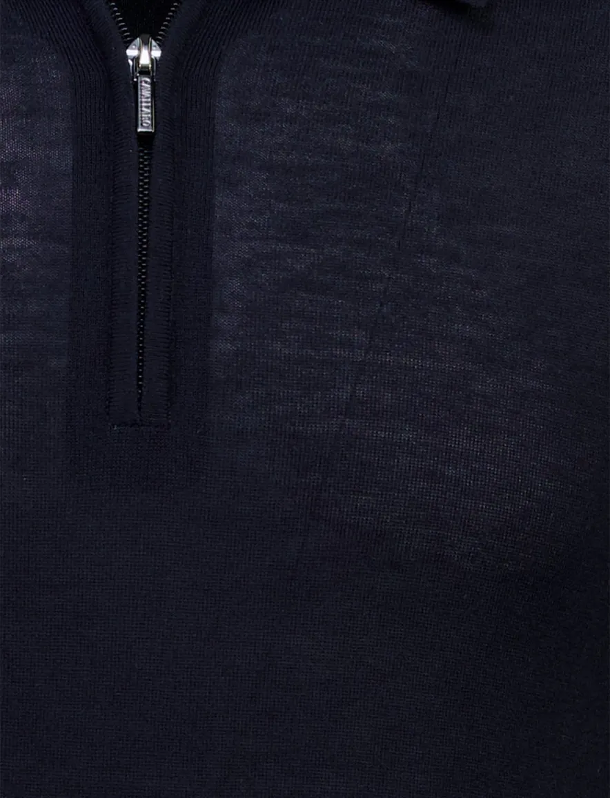 Cavallaro Lio poloshirt lange mouw navy