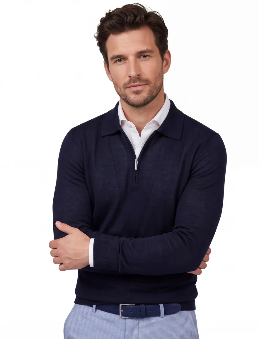 Navy polo Cavallaro Lio normale fit