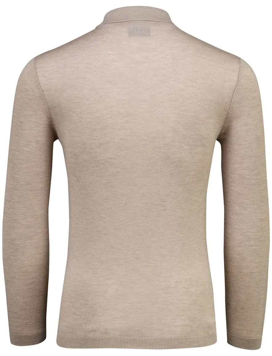 Cavallaro Lio poloshirt lange mouw taupe