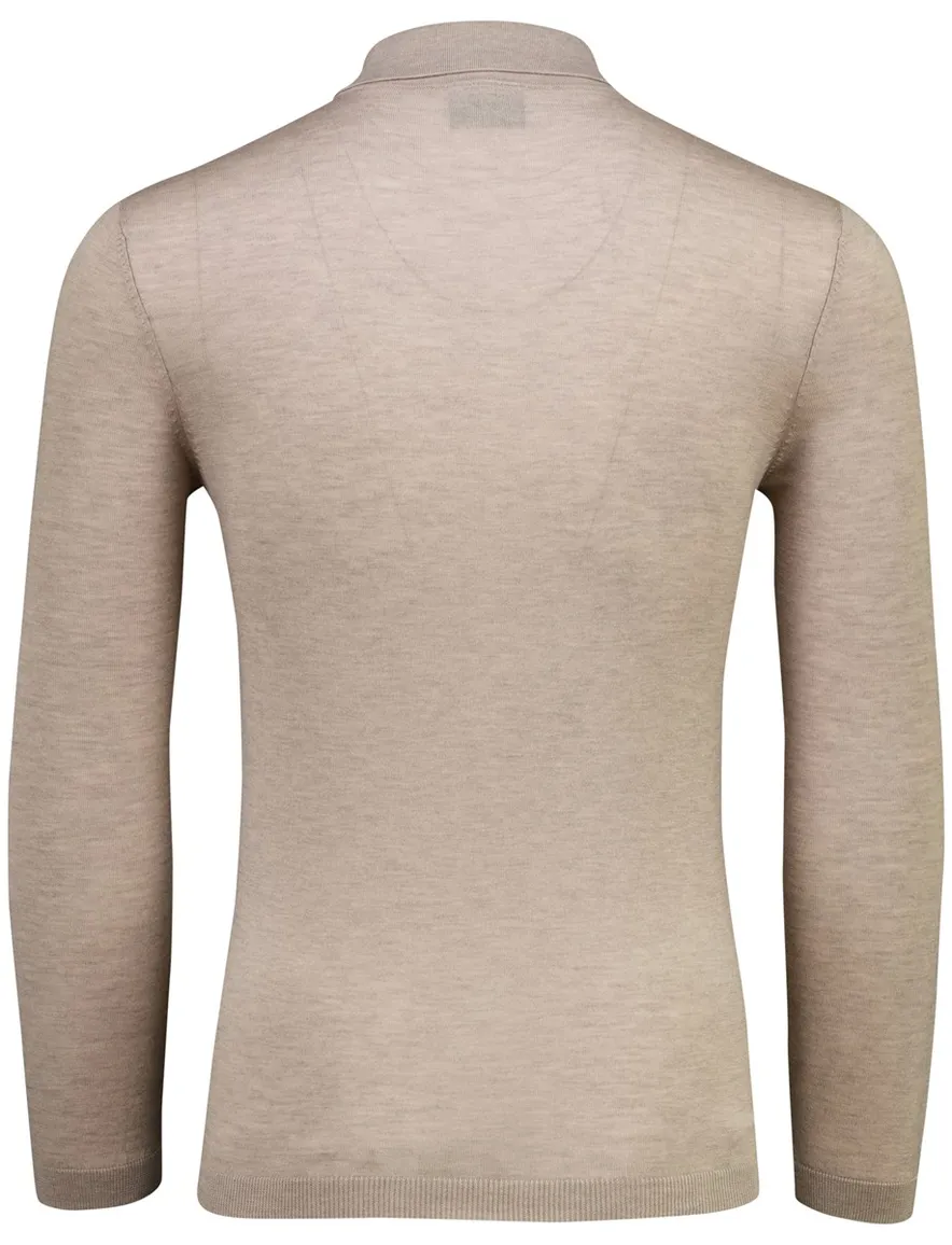 Cavallaro Platinum polo beige lange mouw rits