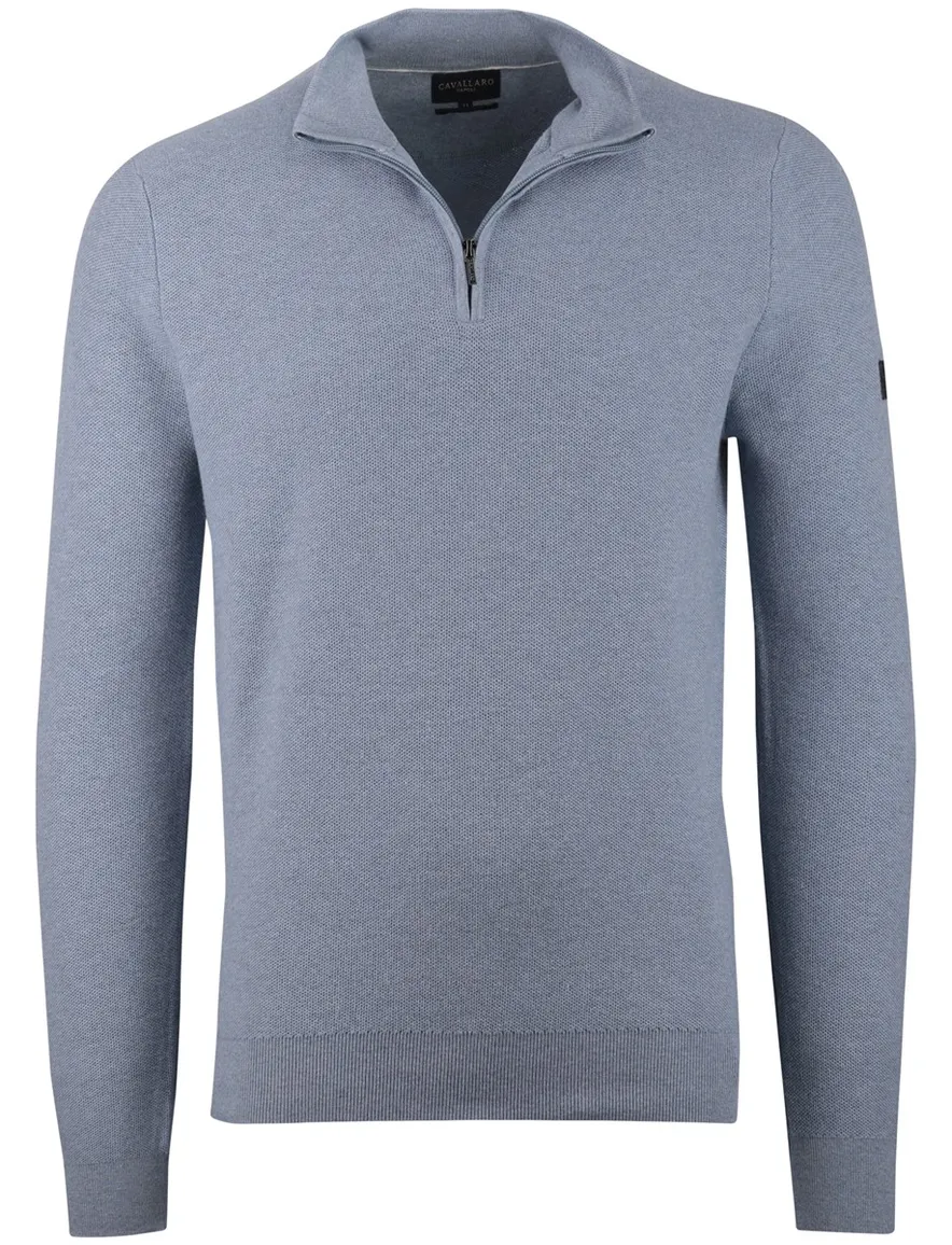 Cavallaro Levanzio half zip trui blauw