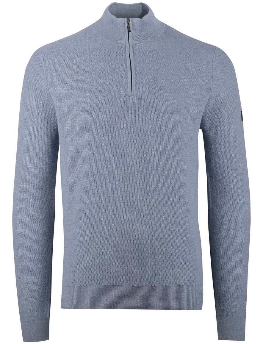 Trui blauw Cavallaro half zip rits