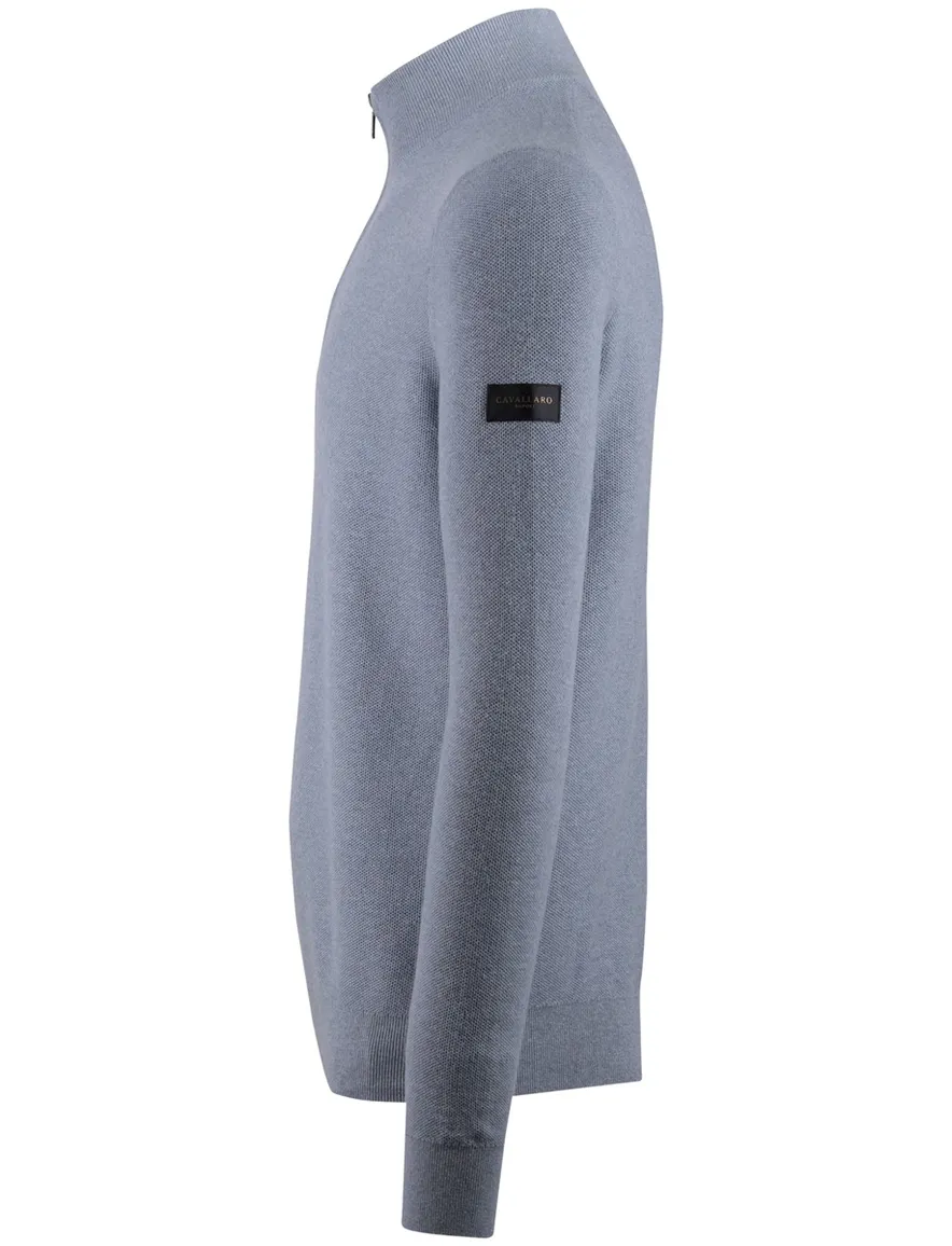 Trui blauw Cavallaro half zip rits