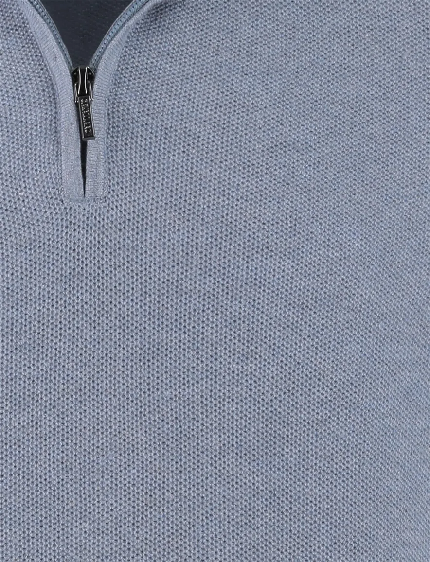 Cavallaro trui blauw half zip normale fit