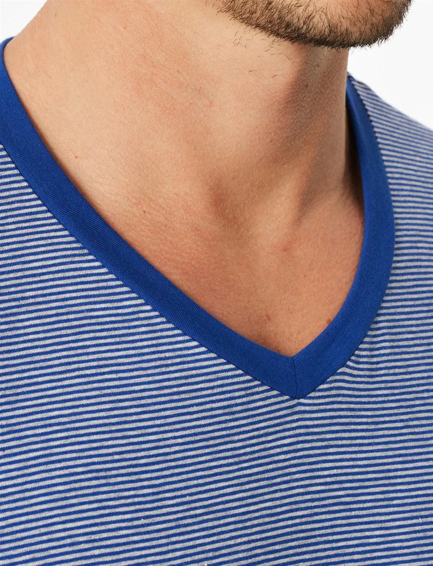 Schiesser Shortama katoen blauw