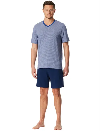 Schiesser Schiesser blauwe shortama