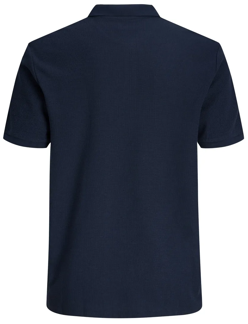 Donkerblauw poloshirt Jack & Jones jersey big & tall 2 knoops