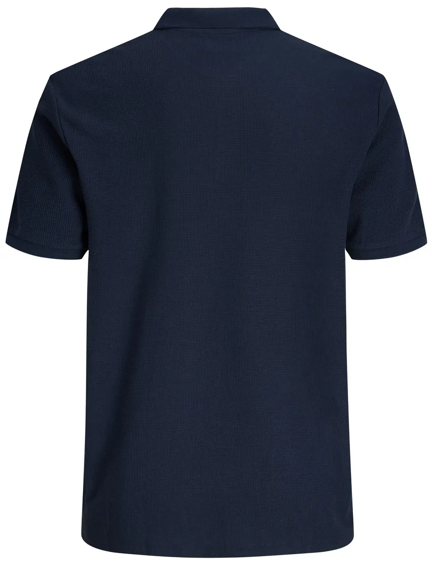 Jack & Jones poloshirt big & tall donkerblauw jersey poloshirt