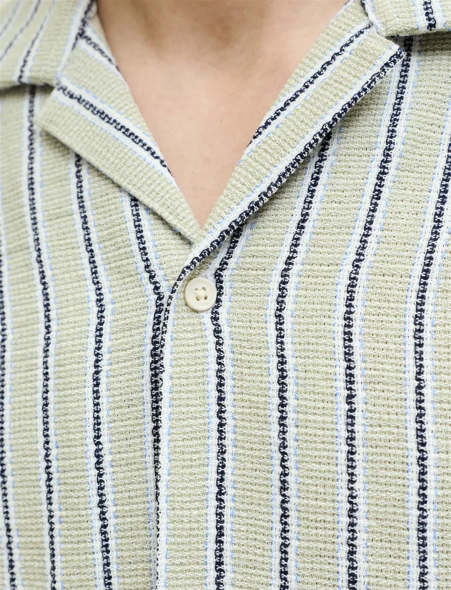 Plus Size Jack & Jones overhemd korte mouw groen