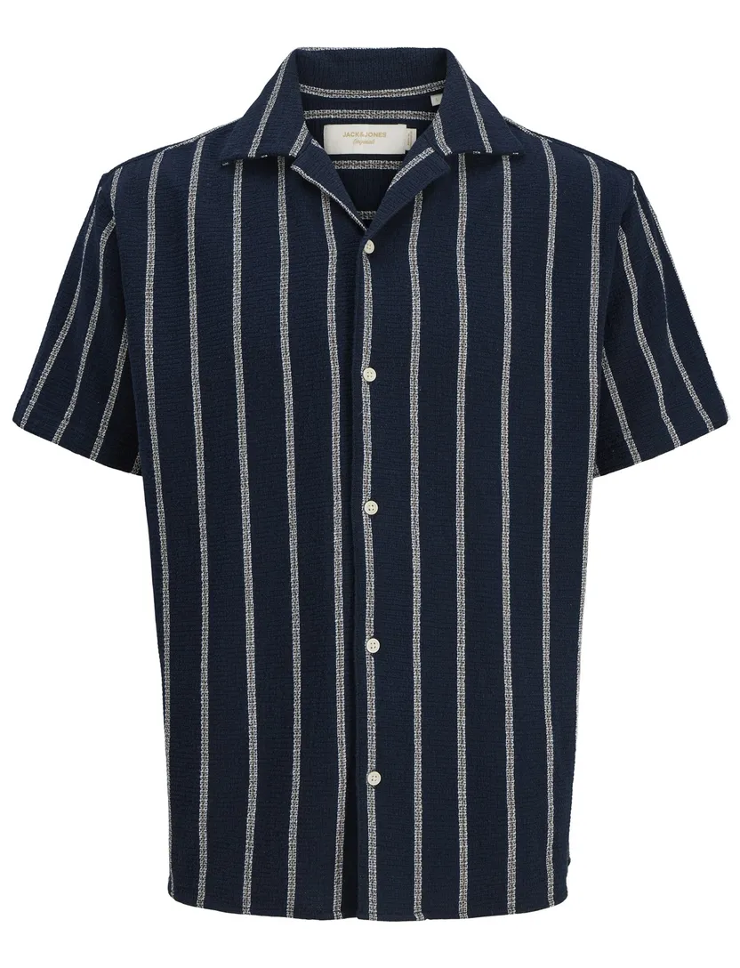 Jack & Jones Plus Size donkerblauw gestreept reverskraag
