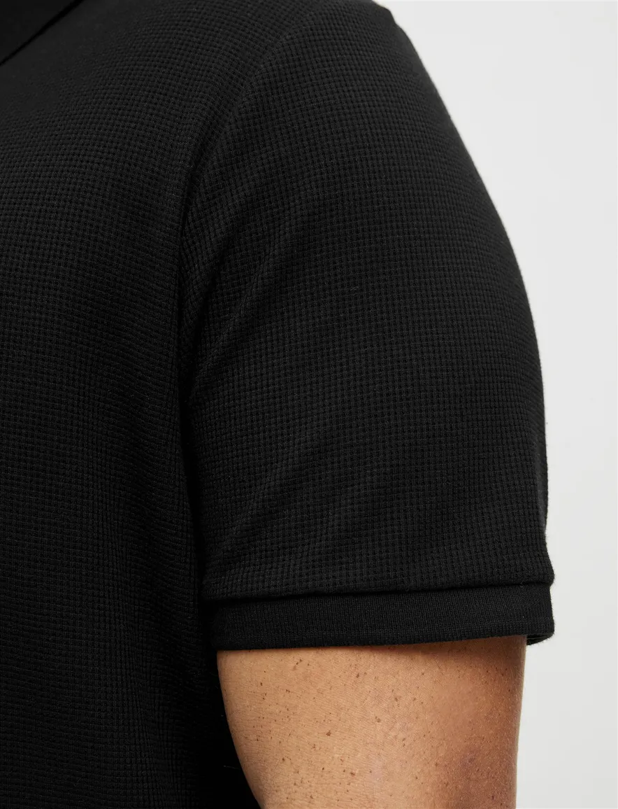 Jack & Jones poloshirt big & tall zwart jersey poloshirt