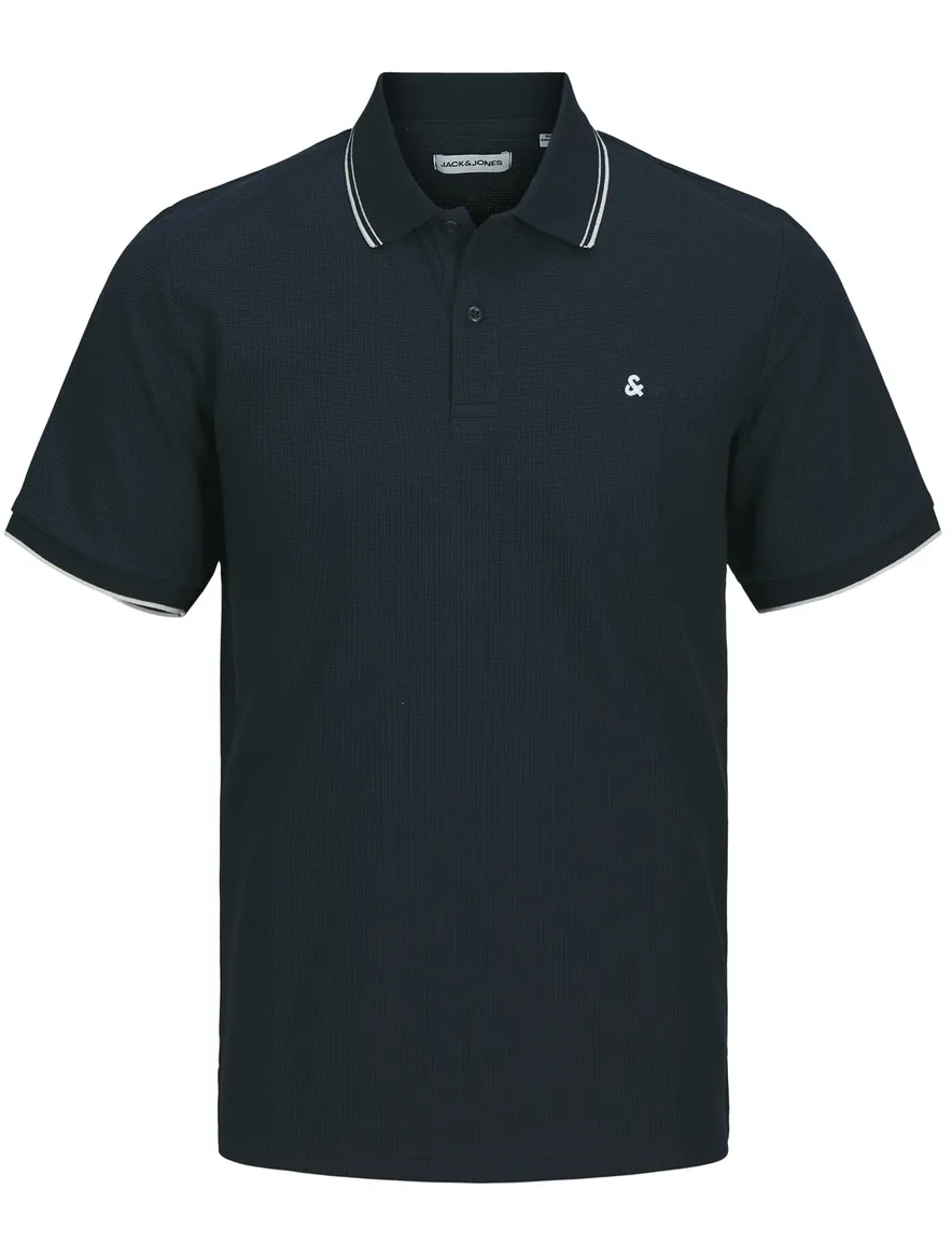 Jack & Jones poloshirt plus size donkerblauw jersey poloshirt