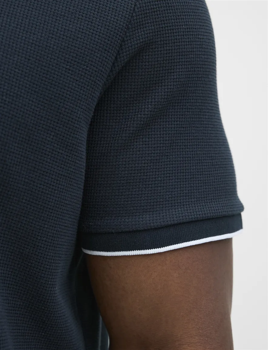 Jack & Jones poloshirt plus size donkerblauw jersey poloshirt