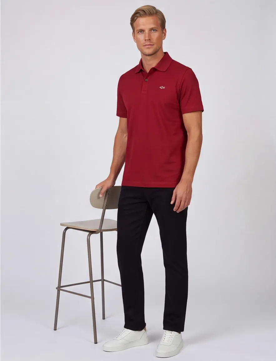 Poloshirt Paul & Shark bordeaux wijde fit