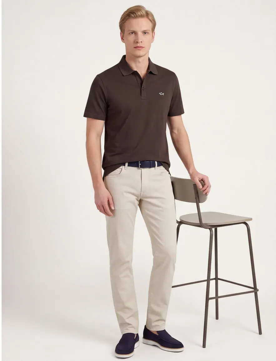 Paul & Shark poloshirt piqué bruin