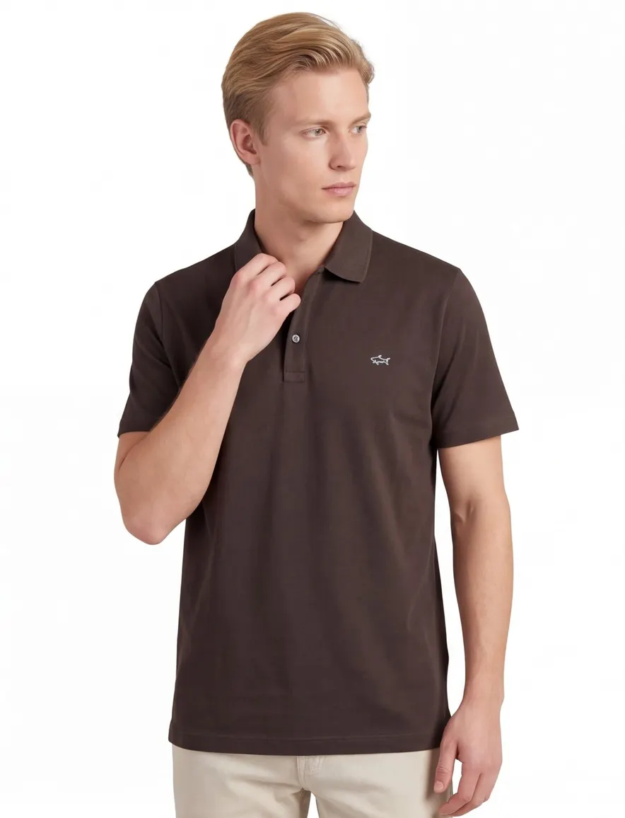 Paul & Shark poloshirt piqué bruin