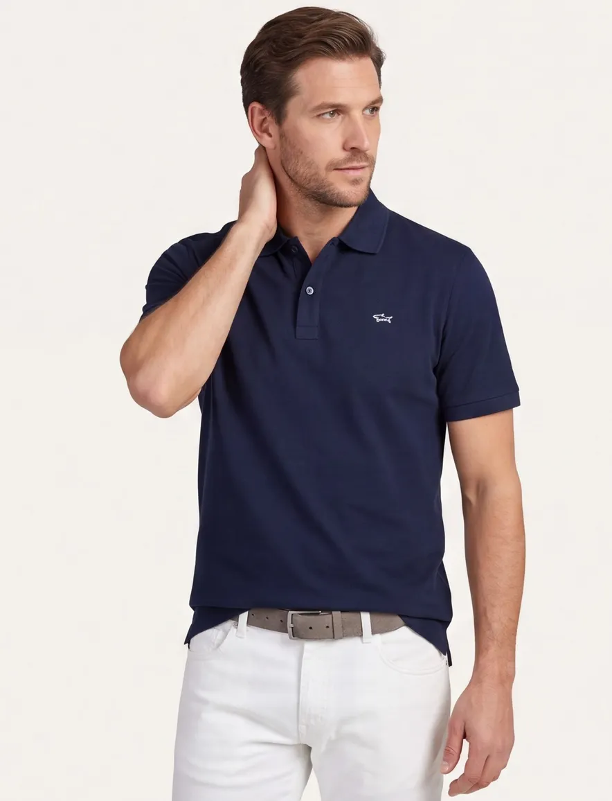 Paul & Shark poloshirt piqué donkerblauw