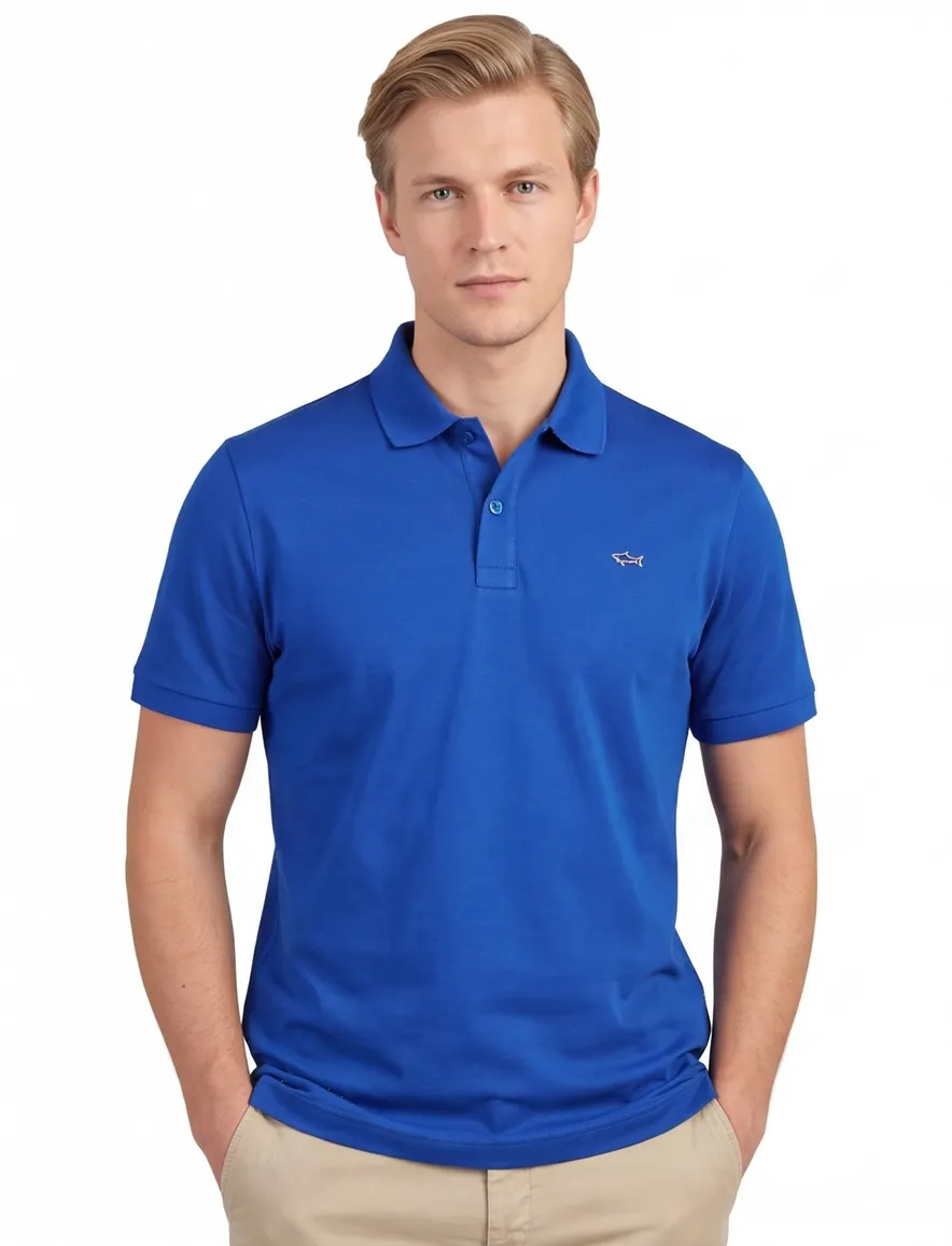 Paul & Shark poloshirt blauw pique