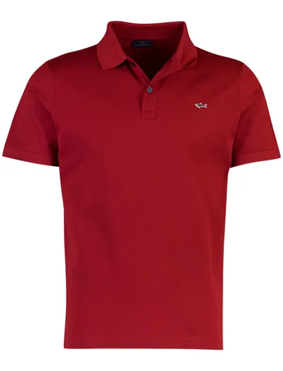 Paul & Shark Paul & Shark poloshirt bordeaux wijde fit 2 knoops