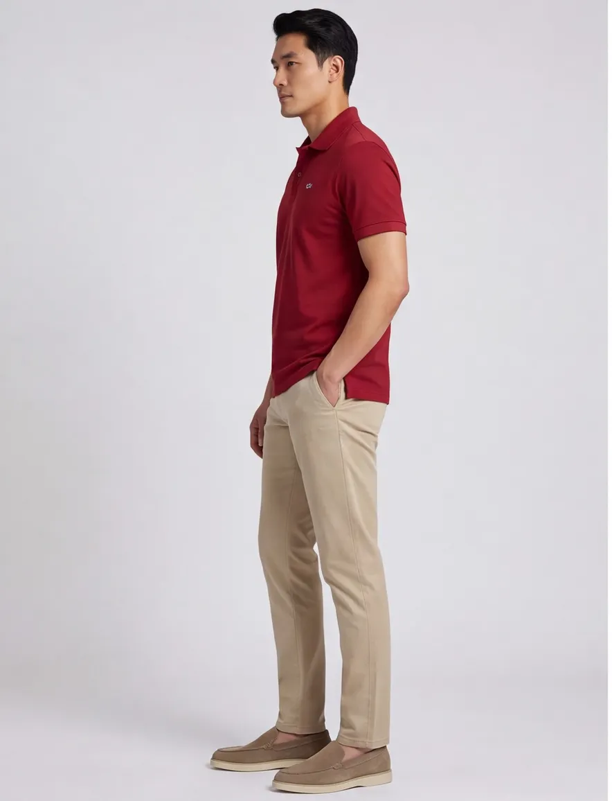 Paul & Shark poloshirt bordeaux wijde fit 2 knoops