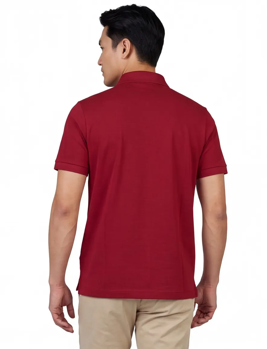 Paul & Shark poloshirt bordeaux wijde fit 2 knoops