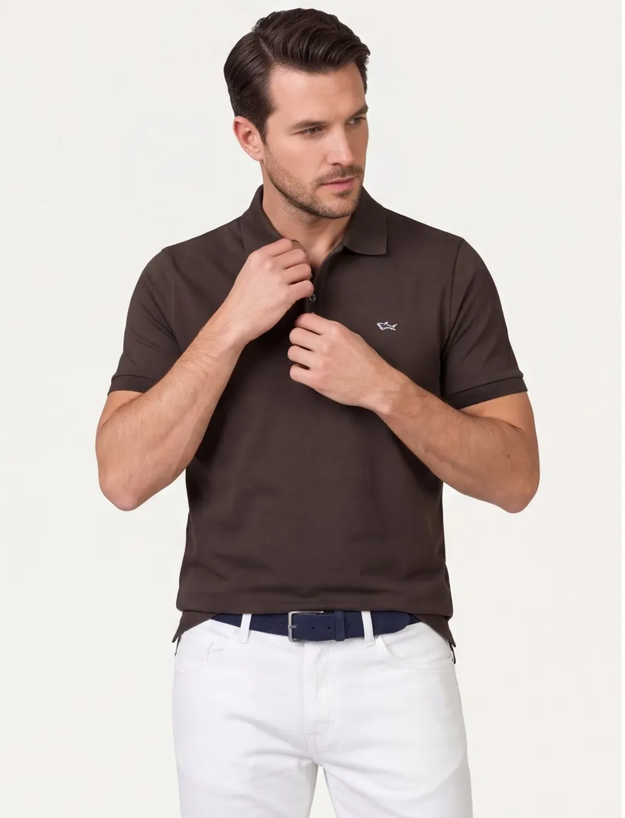 Paul & Shark poloshirt pique bruin