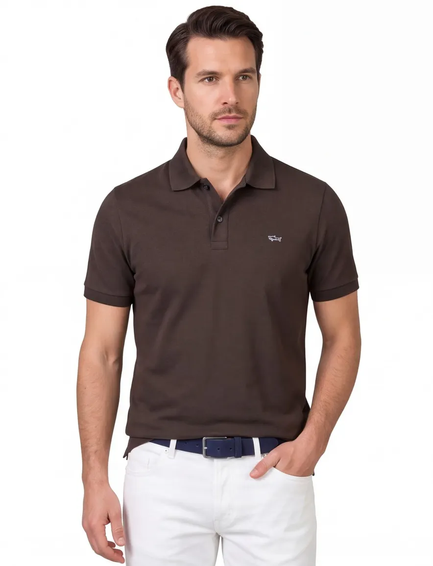 Paul & Shark poloshirt pique bruin