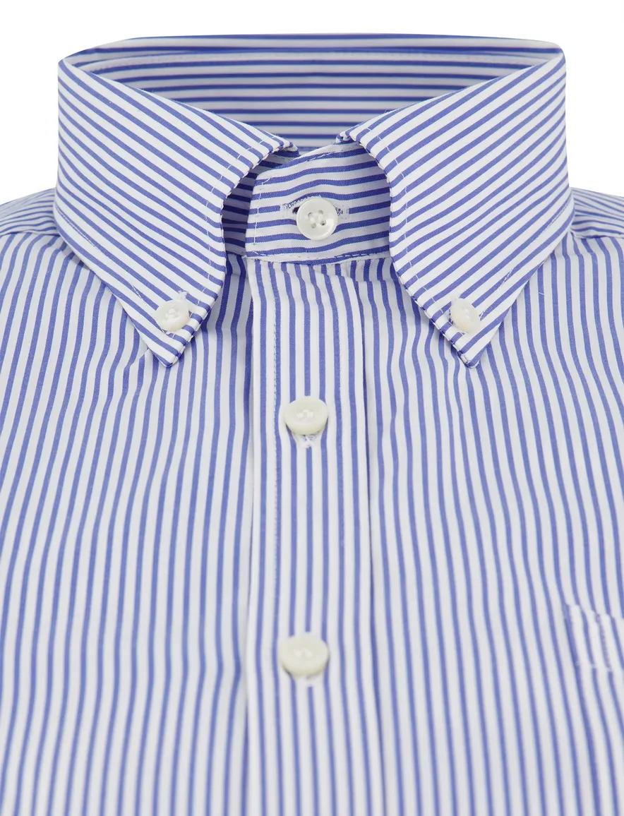 Overhemd Paul & Shark blauw gestreept katoen wijde fit
