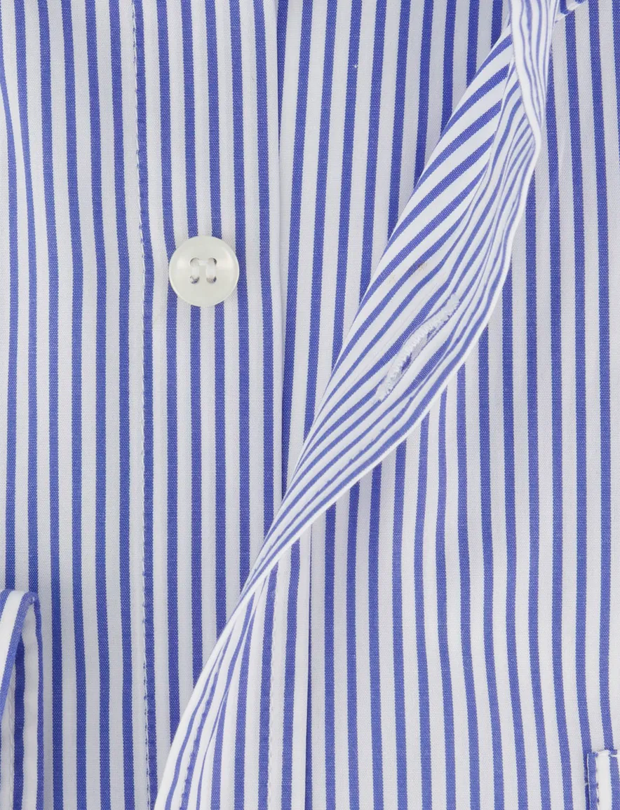 Overhemd Paul & Shark blauw gestreept katoen wijde fit