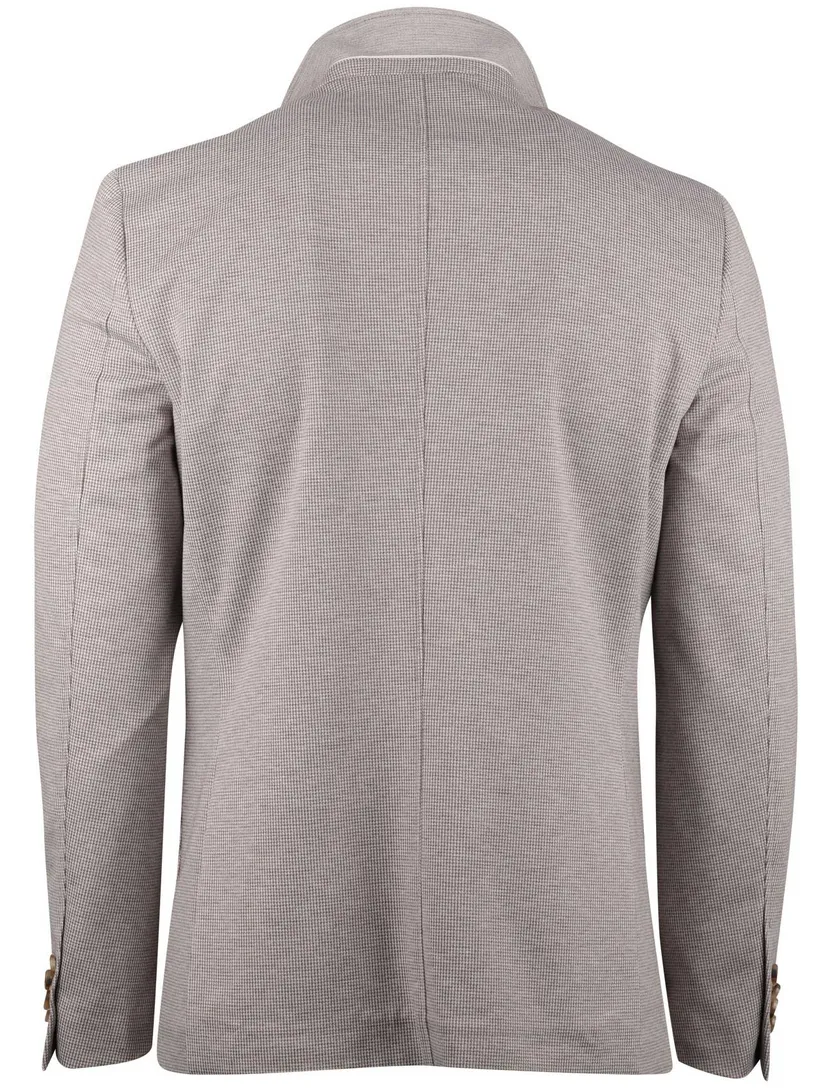 Colbert Born with Appetite beige print slim fit met pochet